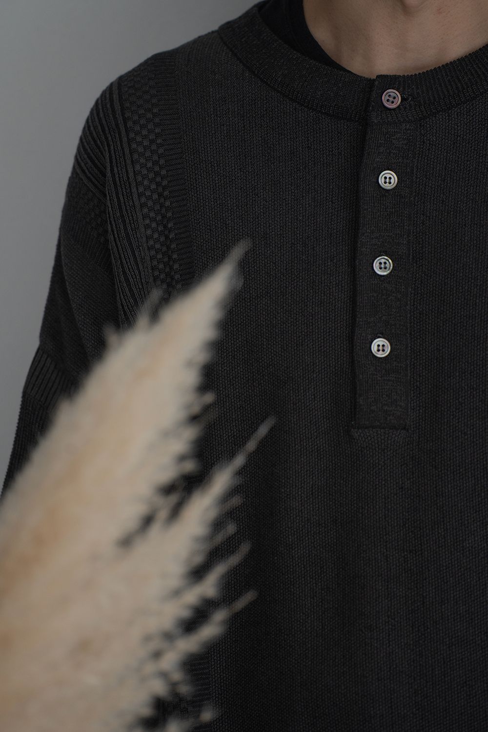 【26SS】Ryokufu Henley Knit(BLACK)