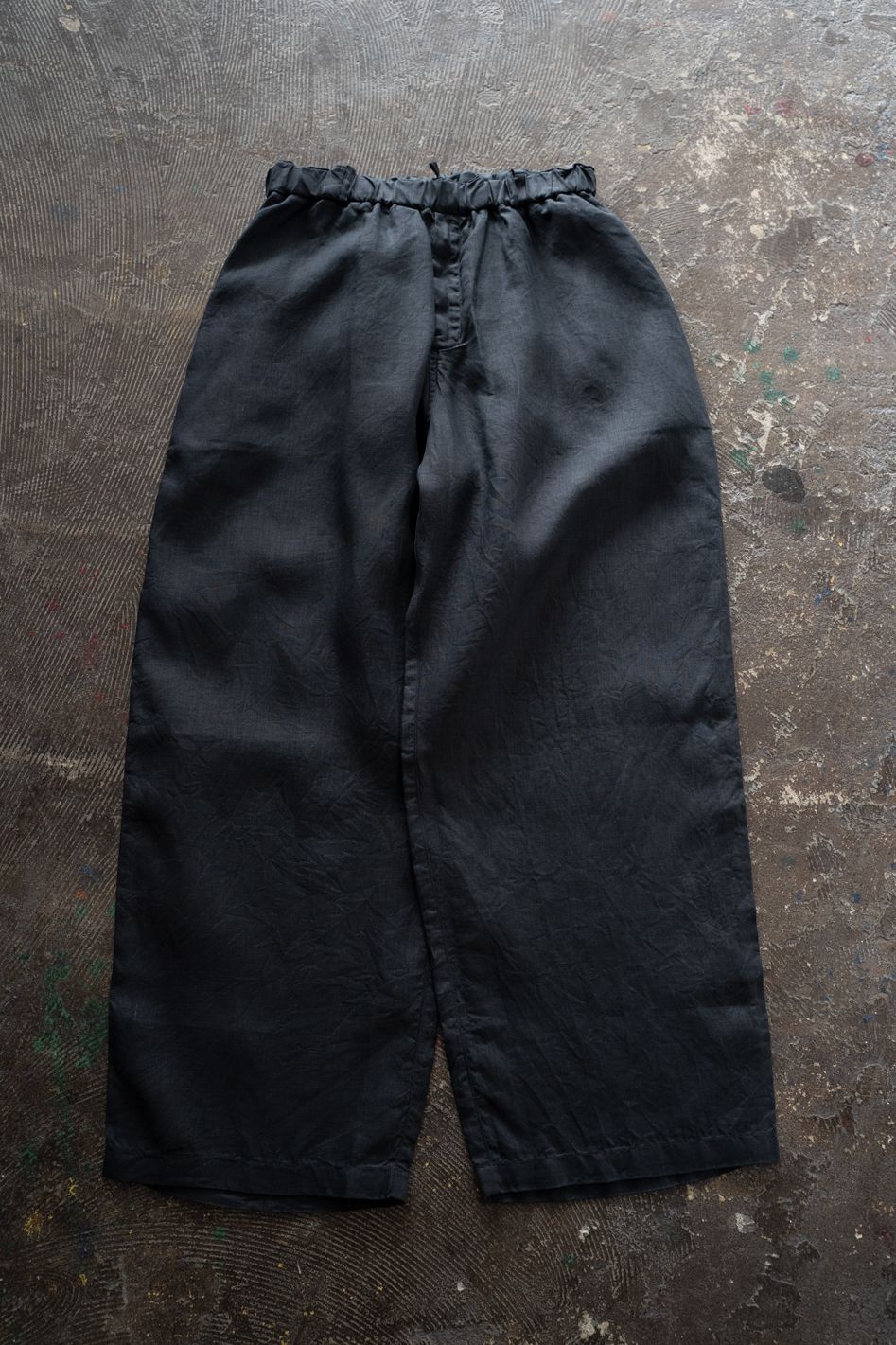 【ラスト1点】大麻ワイドパンツ(墨黒)