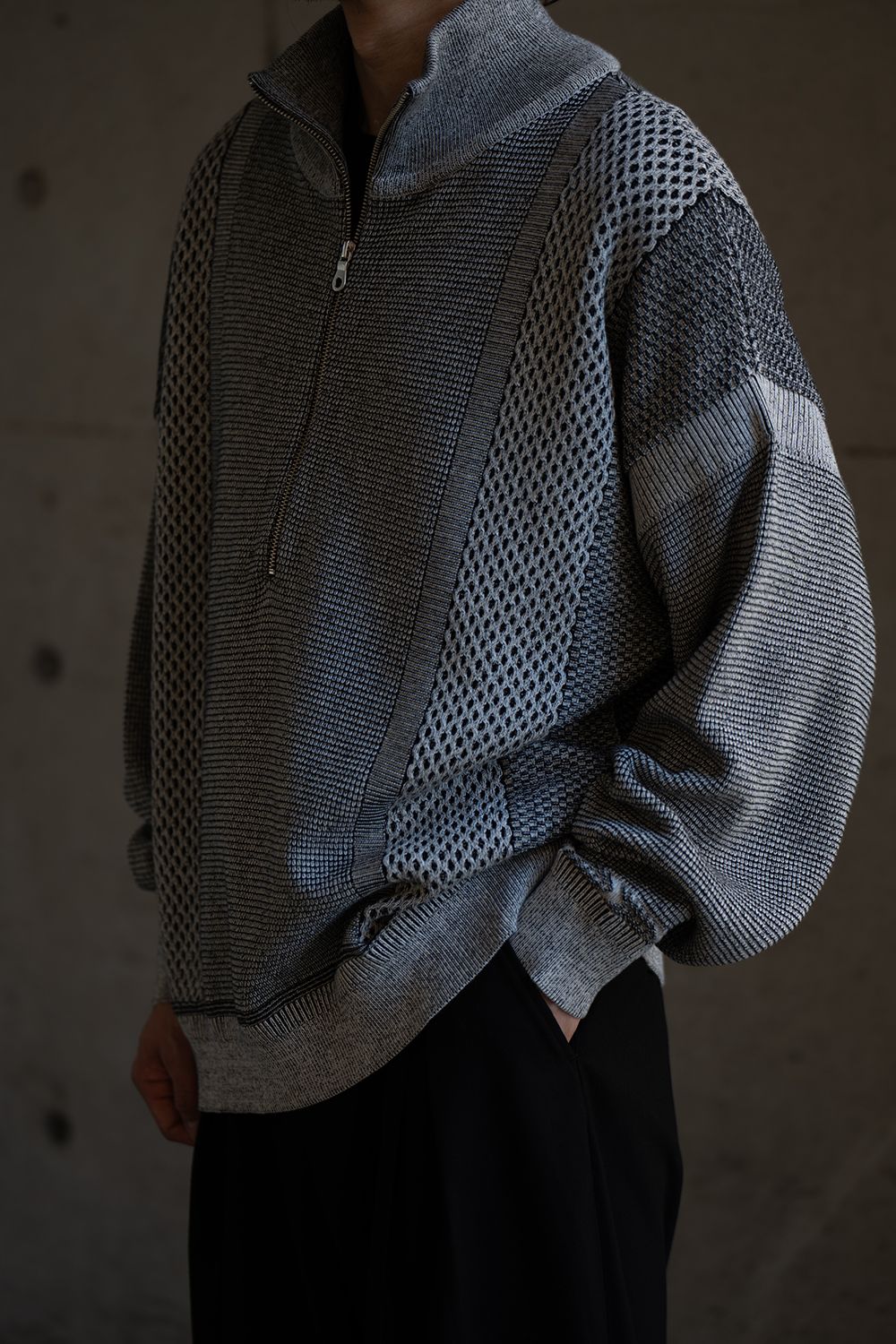 【26AW】Karita Half Zip Knit(MIX GRAY)