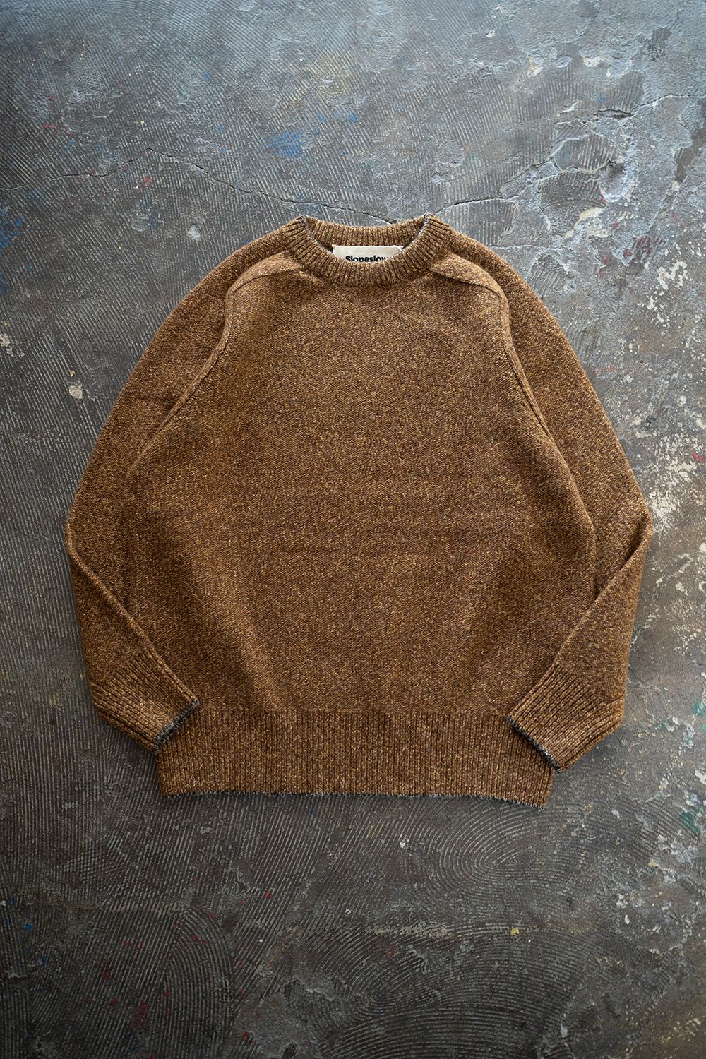 slopeslow - 【ラスト1点】Yak/Shetland wool/Nep crew neck slopeslow - 【ラスト1点】Yak/Shetland wool/Nep crew neck