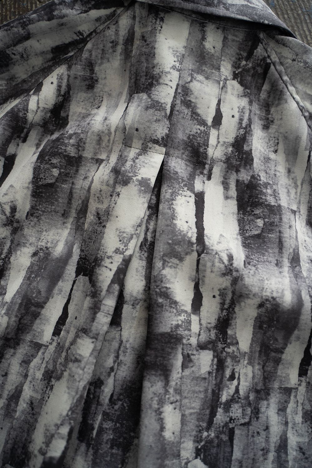 【ラスト1点】【24SS】Abstract Print Short Jacket/アブストラクトプリントショートジャケット(GRAY)
