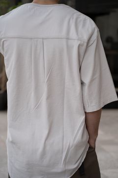 【ラスト1点】Back Shirt Tee/強撚天竺Tシャツ(ECRU)