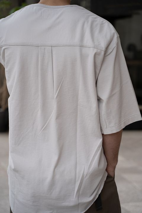 【ラスト1点】Back Shirt Tee/強撚天竺Tシャツ(ECRU)