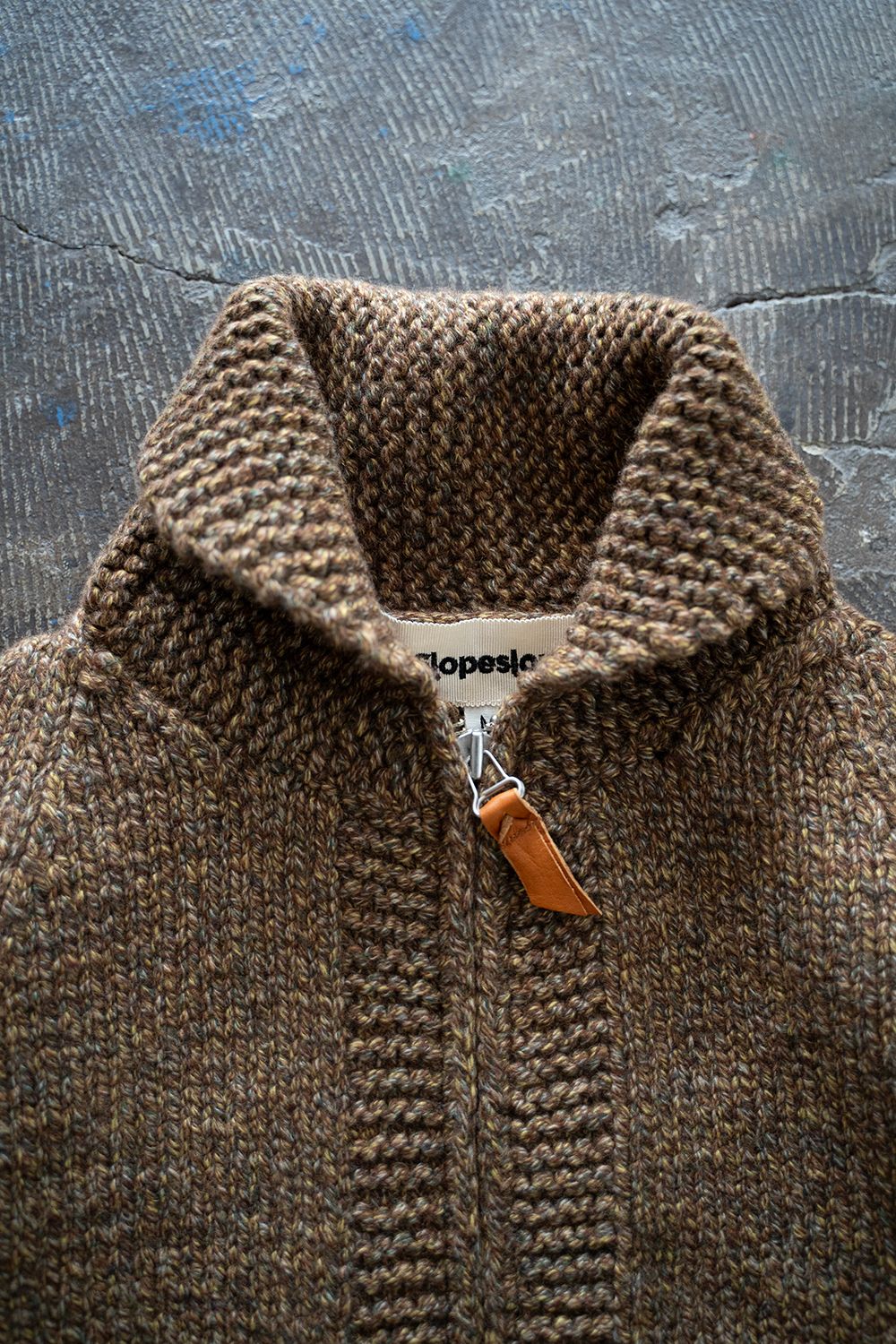 【ラスト1点】yak/lambs multi ply HAND KNITTING cowichan sweater(MARRON)