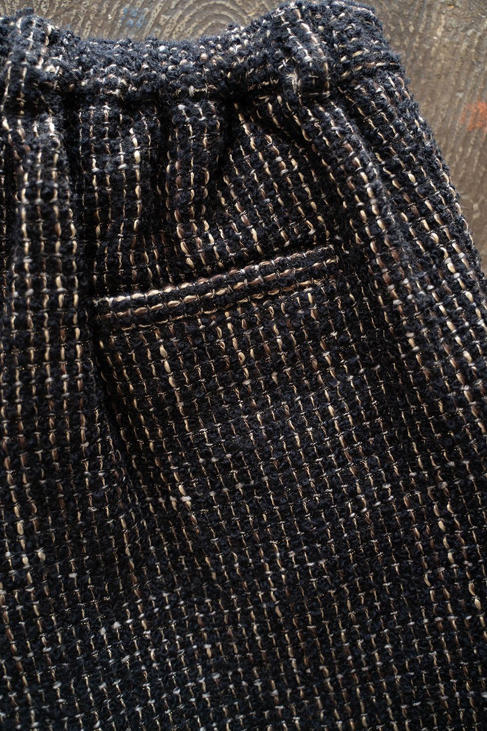 【ラスト1点】【24AW】Loop Tweed Tapered Pants/ループツイードテーパードパンツ(BLACK)