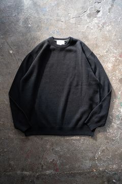 【ラスト1点】【24AW】ウール×シルク10Gクルーネックニット(BLACK)