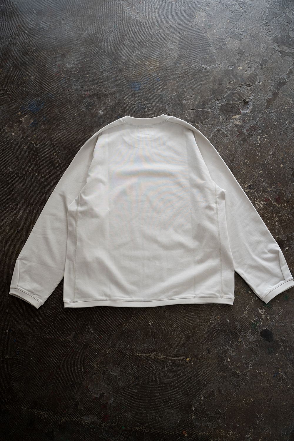 【ラスト1点】【22AW】スビンコットンサドルスリーブカットソー(LIGHT GRAY)