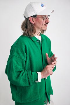 【ラスト1点】【24SS】Nanohana Collar Cardigan(KELLY GREEN)