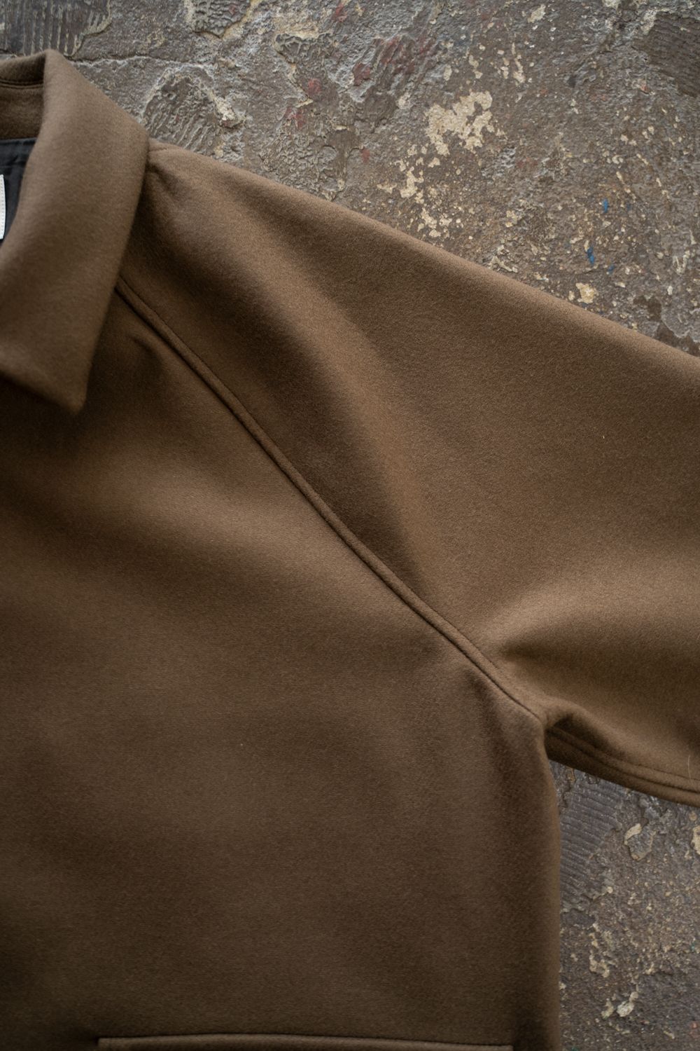 【25AW】Super110'Sメルトンステンカラーハーフコート(BROWN)