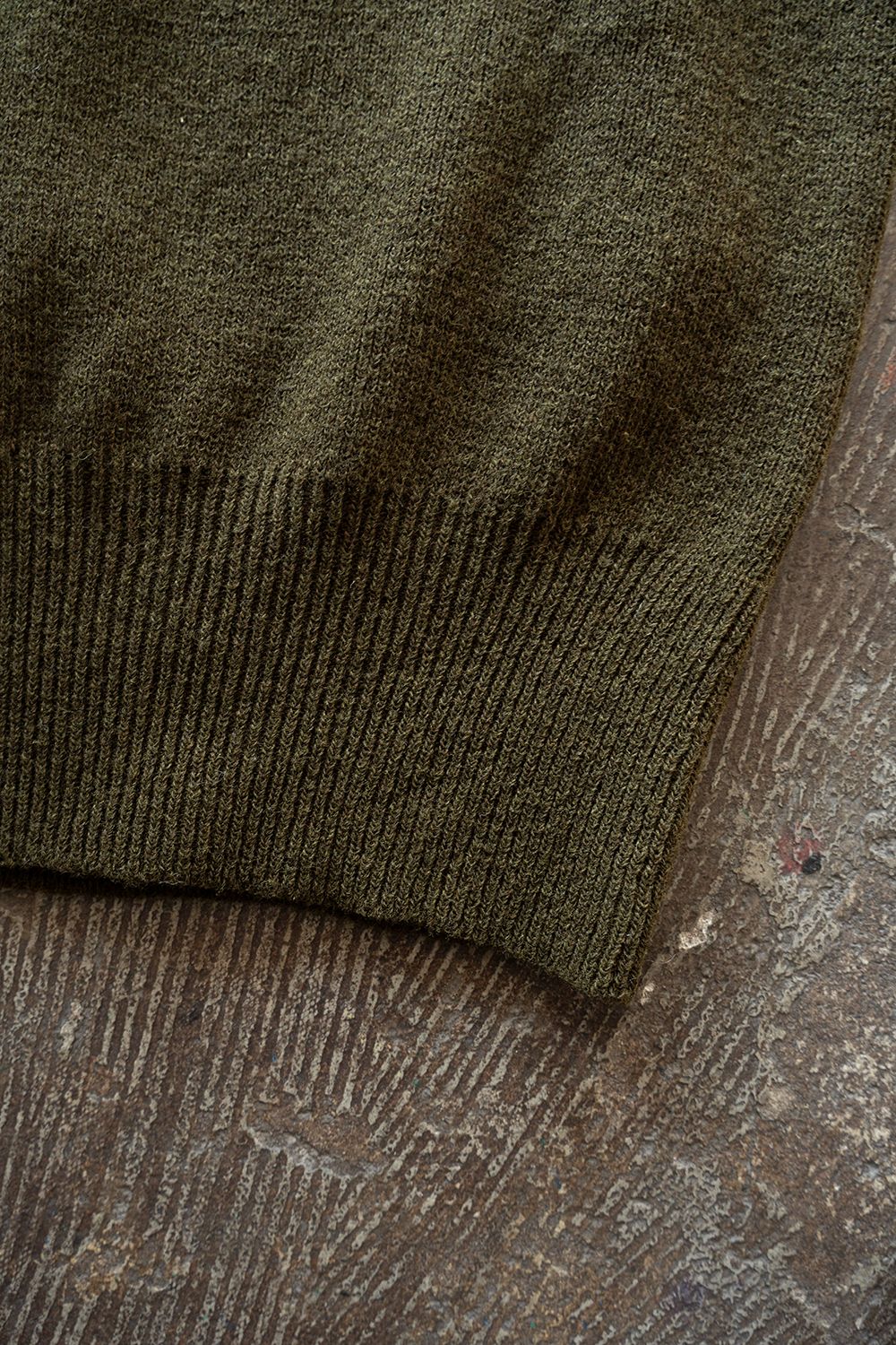 Hard twisted Shetlandwool GOB sweater(OLIVE KHAKI)