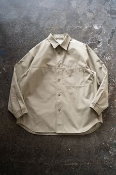 【ラスト1点】【25SS】強撚コットン×ポリエステルシャツブルゾン(KHAKI BEIGE)