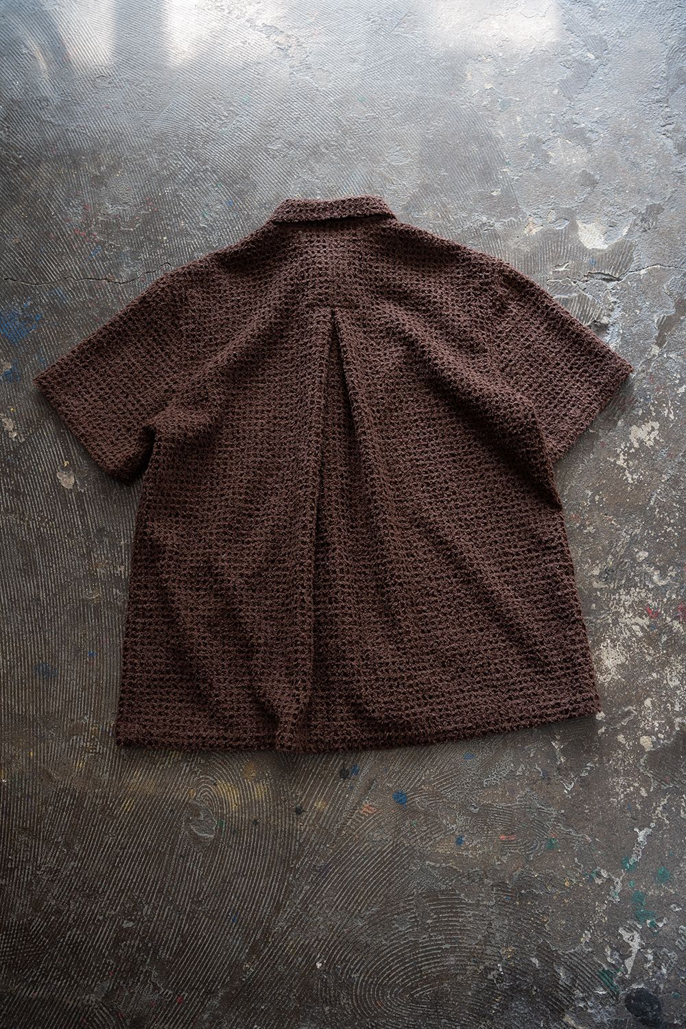 【ラスト1点】【26SS】Feather Lace S/S Shirt/フェザーレースショートスリーブシャツ(BROWN)
