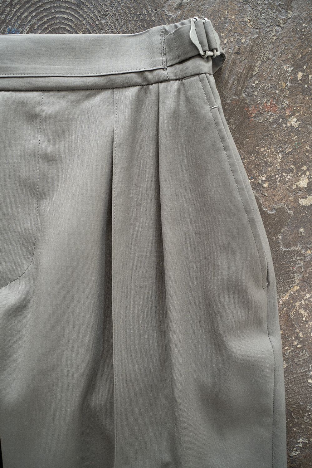 【ラスト1点】【23SS】2-Tack Wool Tropical Trousers/2タックウールトロピカルトラウザーズ(GRAY)