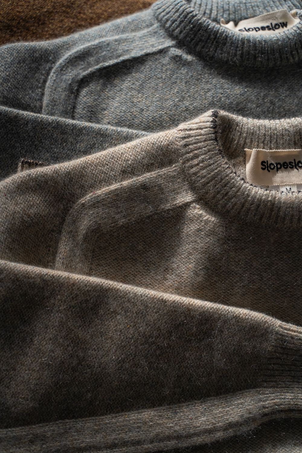 【ラスト1点】Yak/Shetland wool/Nep crew neck sweater(CANDY)