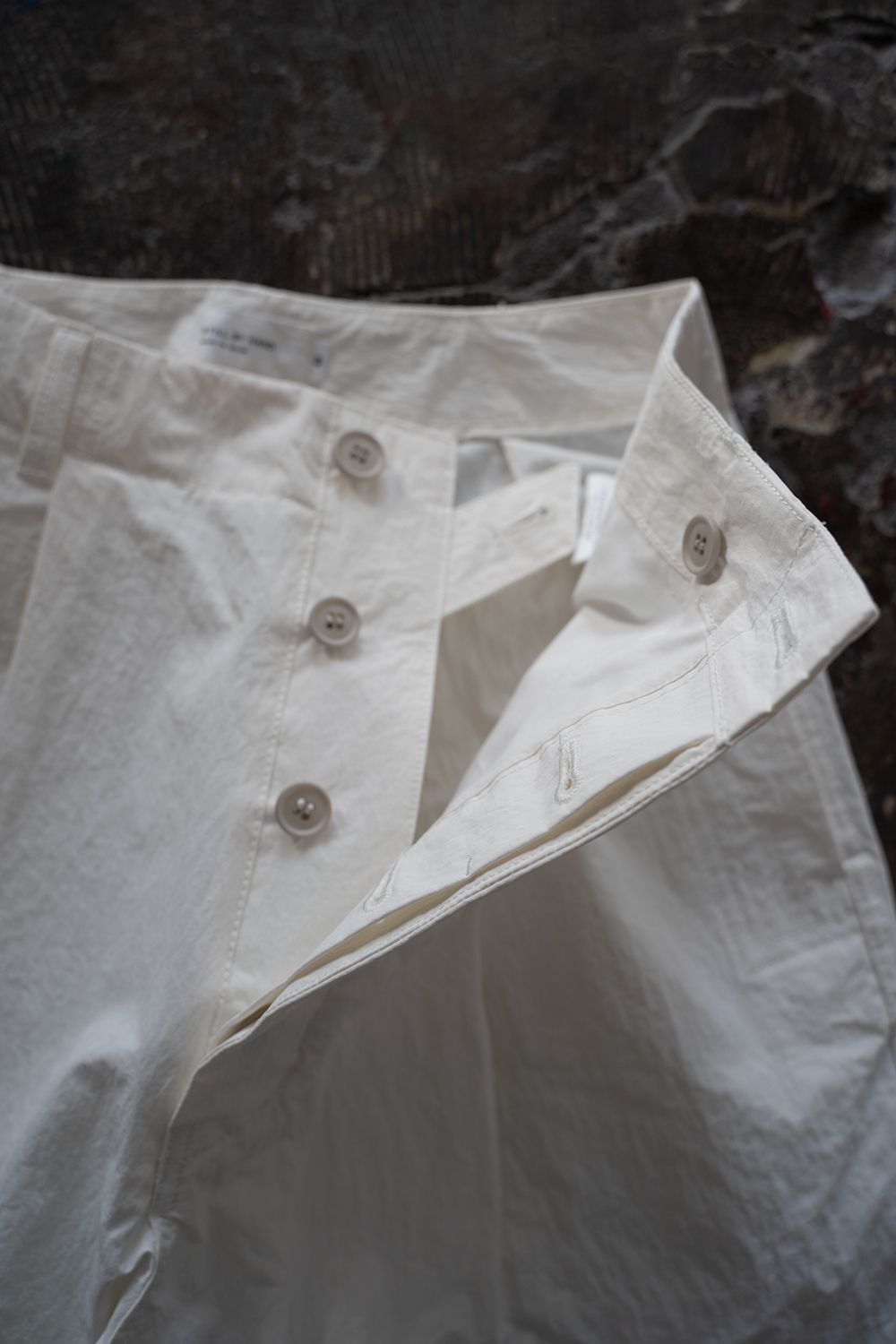 【ラスト1点】塩縮ナイロンワイドパンツ(OFF WHITE)