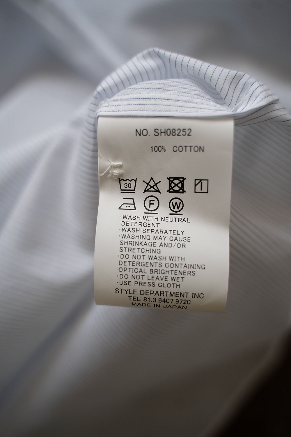 【ラスト1点】【25SS】極小襟ストライプシャツ(WHITE)