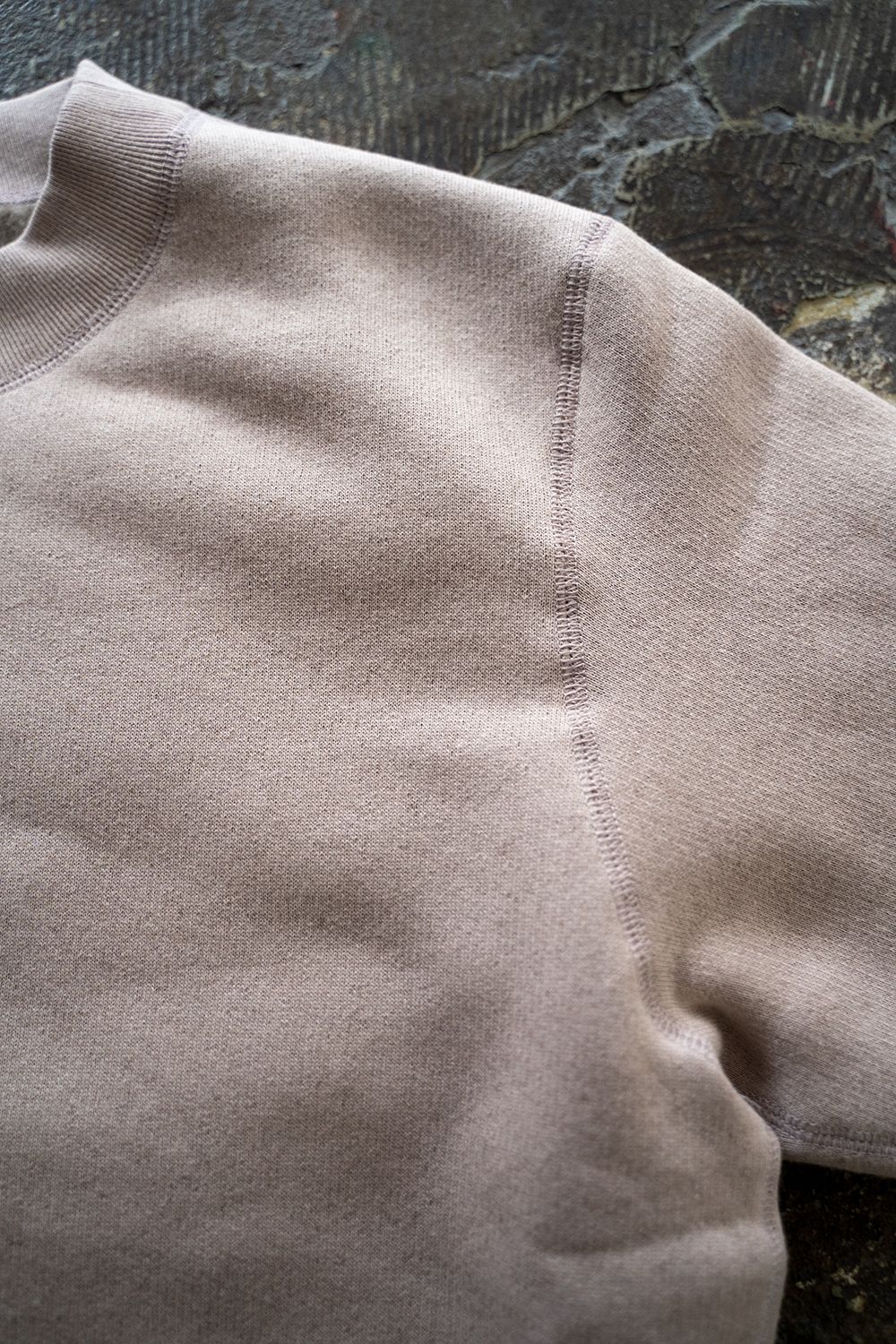 【ラスト1点】Black Merino Wool Pullover/ブラックメリノウール裏毛クルーネックプルオーバー(PINK)