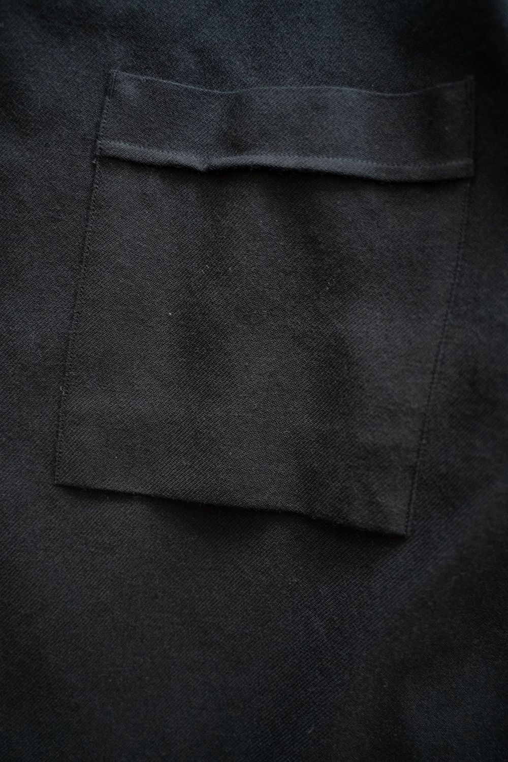 【ラスト1点】【23AW】ウール×コットンシャンブレーバンドカラーシャツ(BLACK)
