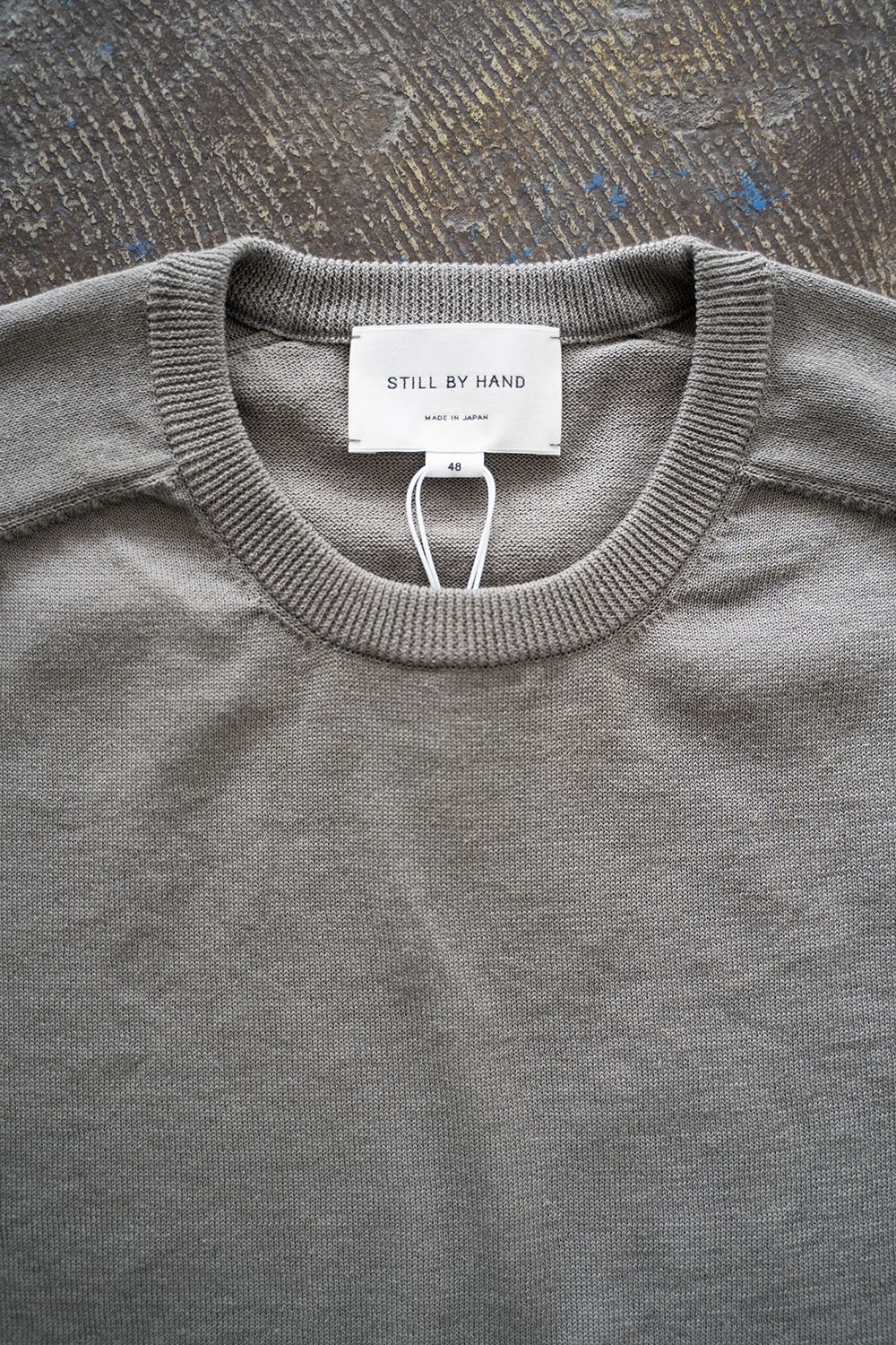 【ラスト1点】【25SS】綿×ポリエステル×リネン12GサドルスリーブニットTee(GREIGE)