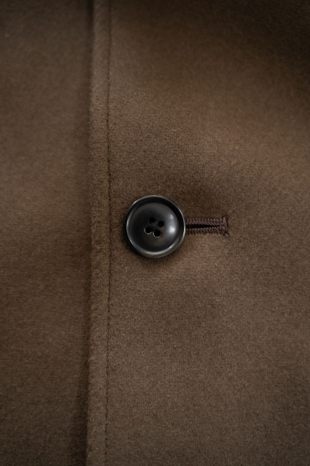 【25AW】Super110'Sメルトンステンカラーハーフコート(BROWN)