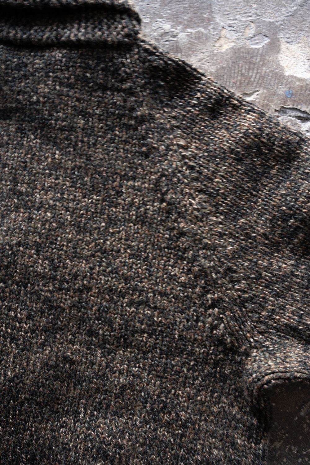 【Sサイズ】yak/lambs multi ply HAND KNITTING cowichan sweater(CAMO)