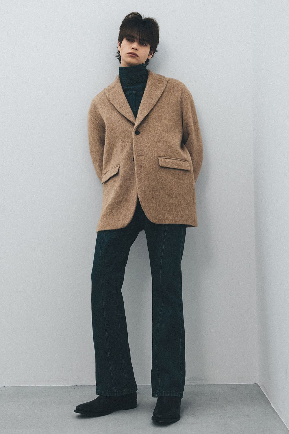 【ラスト1点】【25AW】Mohair Shaggy Long Jacket/モヘアシャギーロングジャケット(BEIGE)