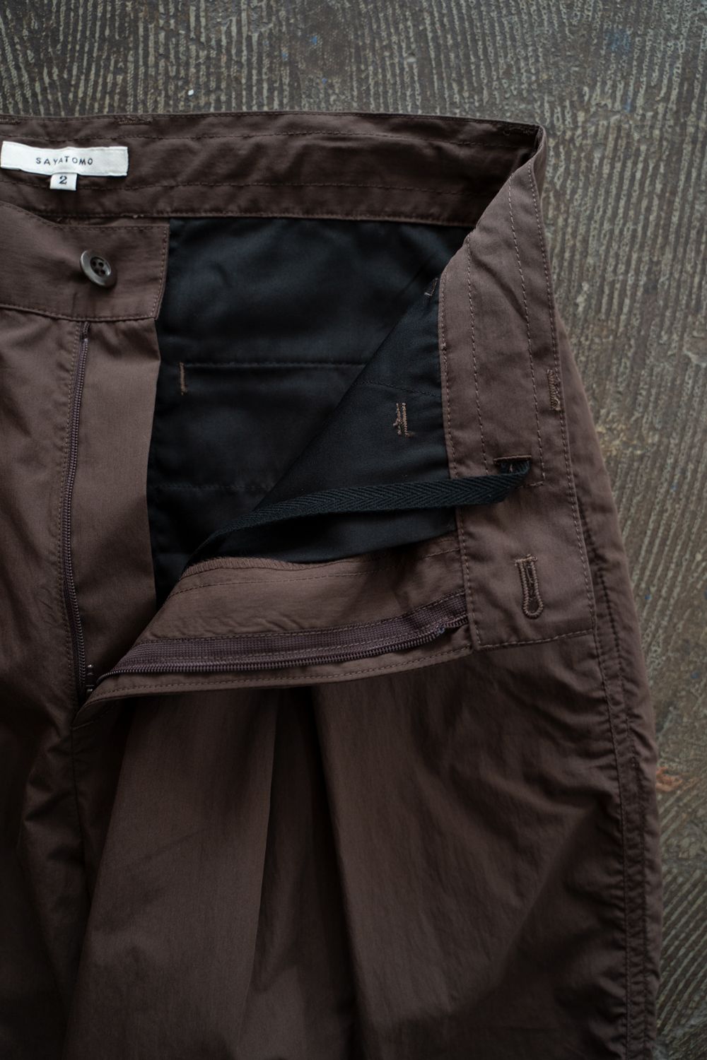 【26SS】2-Tack Puckering Wide Pants/2タックパッカリングワイドパンツ(BROWN)