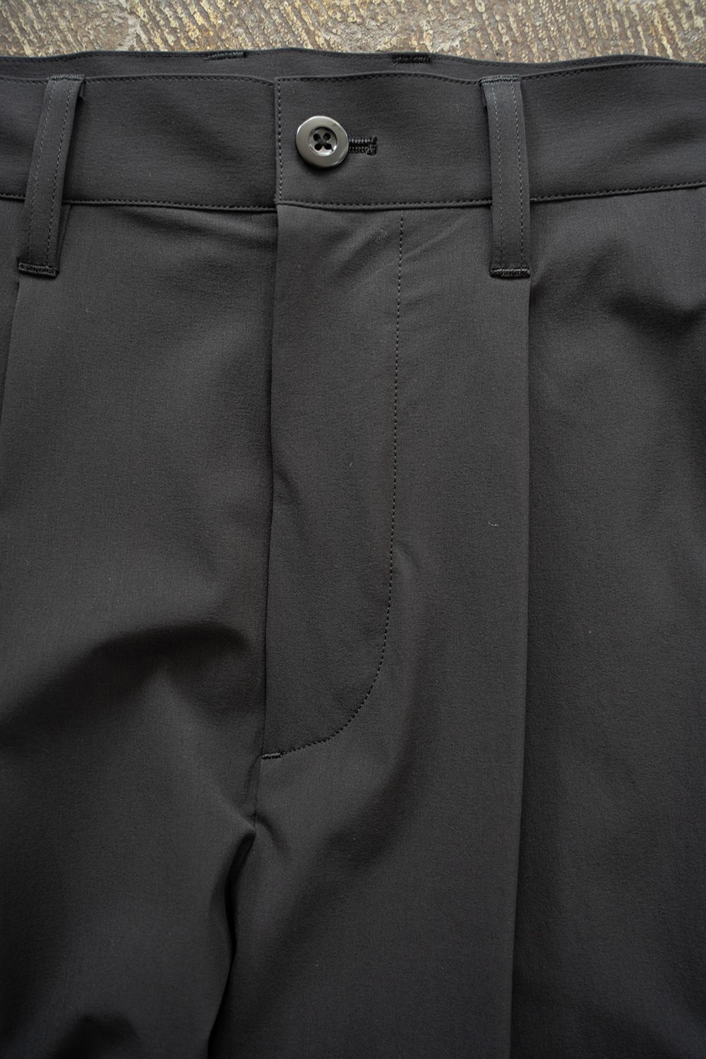 【25SS】1-Tack Nylon Trousers/1タックナイロントラウザーズ(BLACK)