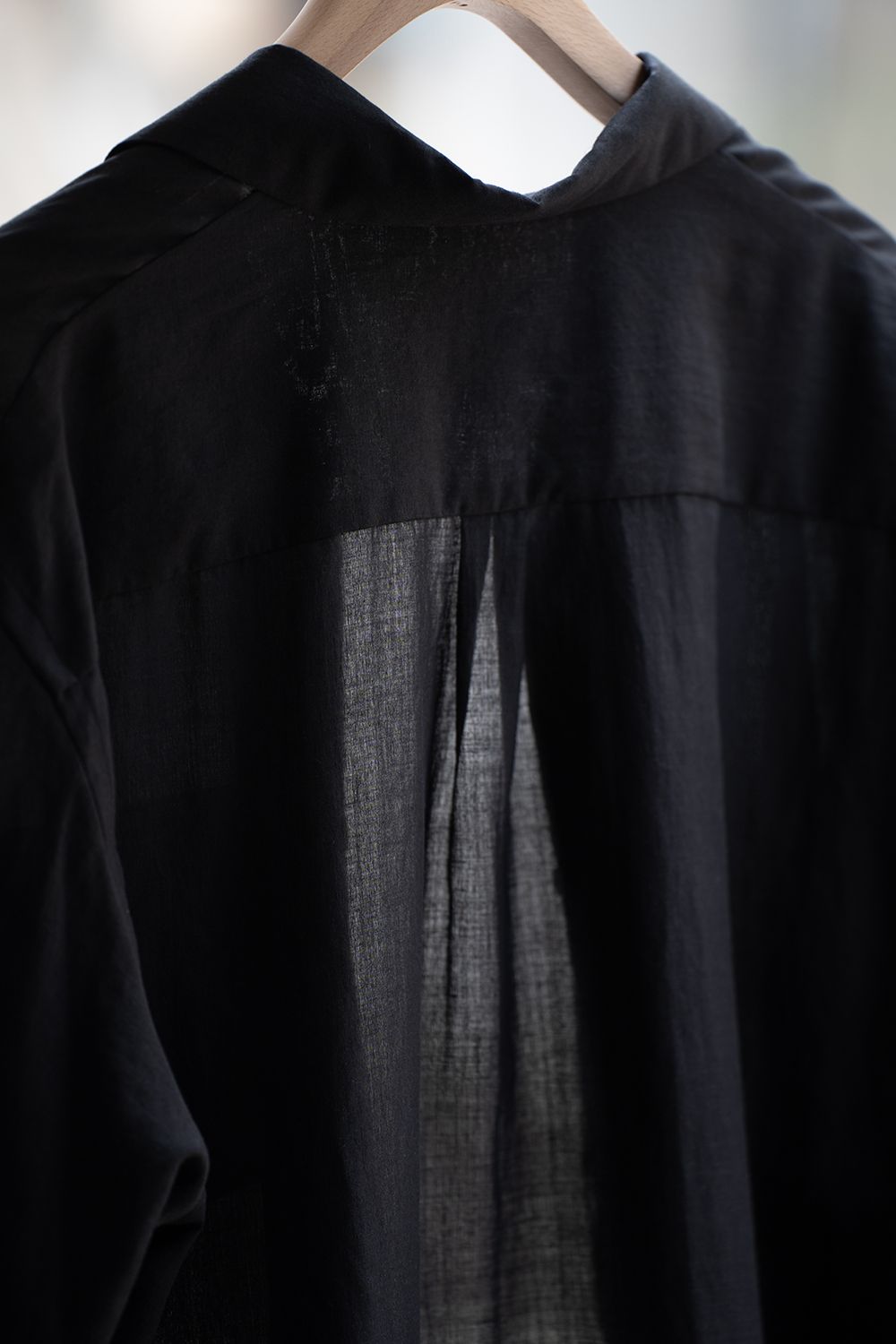 【ラスト1点】【26SS】セルロース×ラミーオープンカラーシャツ(BLACK)