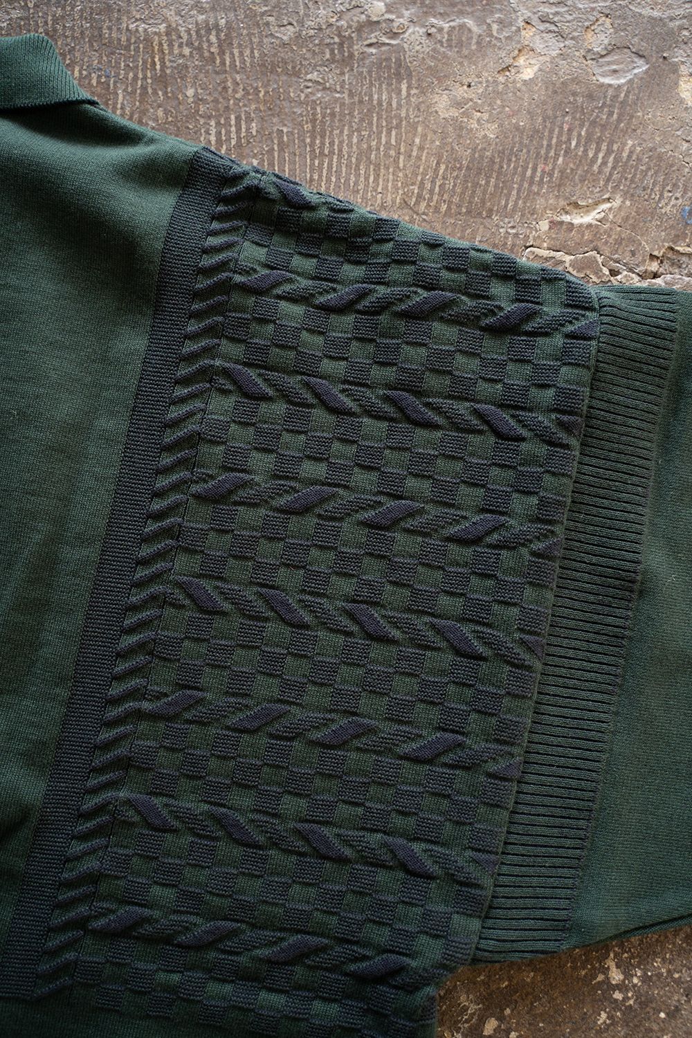YASHIKI Hazakura Knit Polo サイズ1 Green YASHIKI - 【ラスト1点】【24SS】Hazakura Knit Polo(GREEN) | Salty