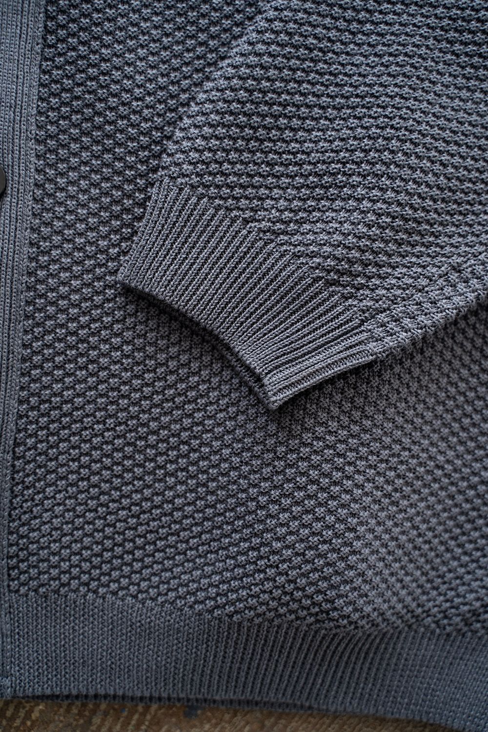 【ラスト1点】【24SS】擬麻コットン10Gカーディガン(SLATE BLUE)