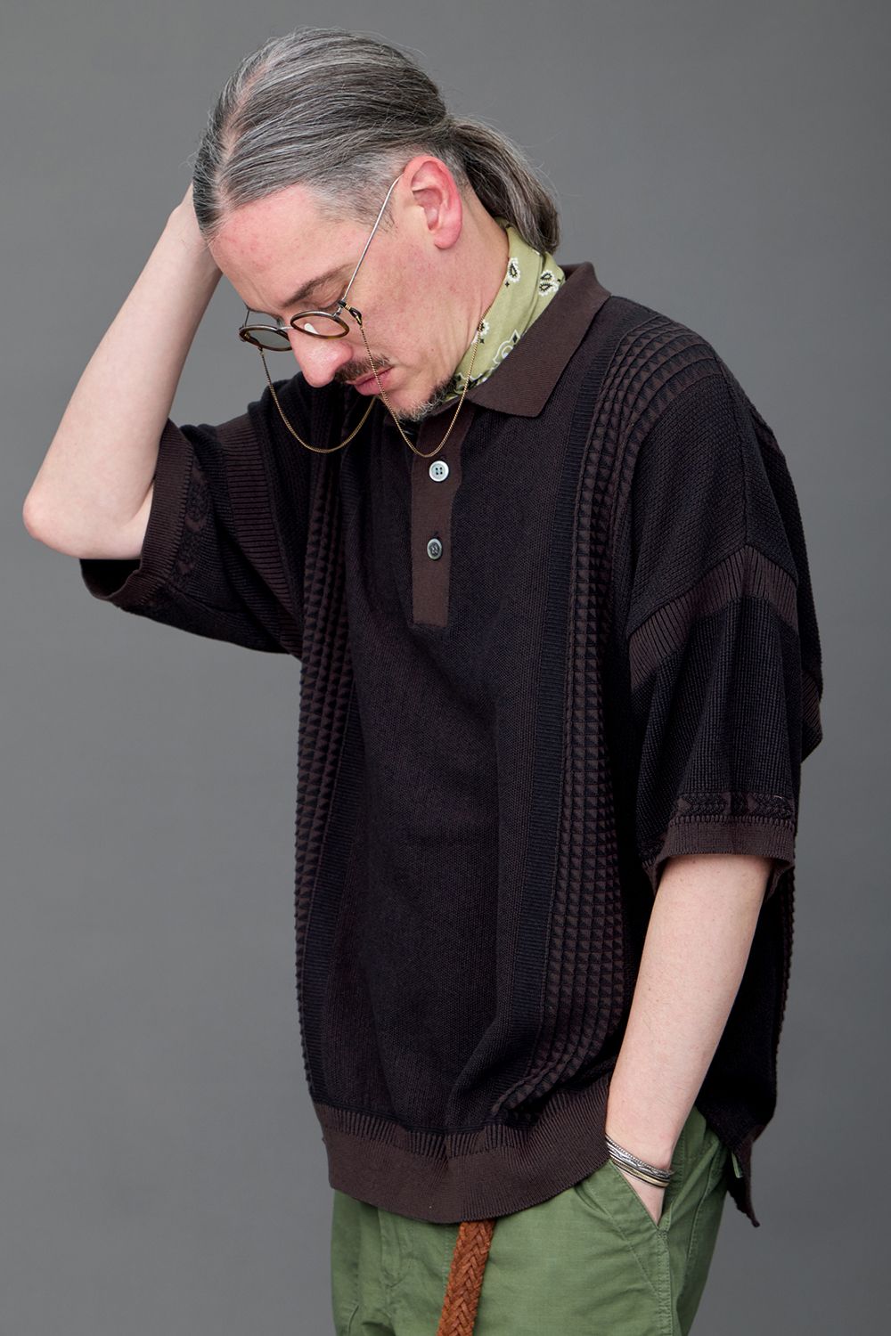 【26SS】Aotsuyu Knit Polo(BROWN)