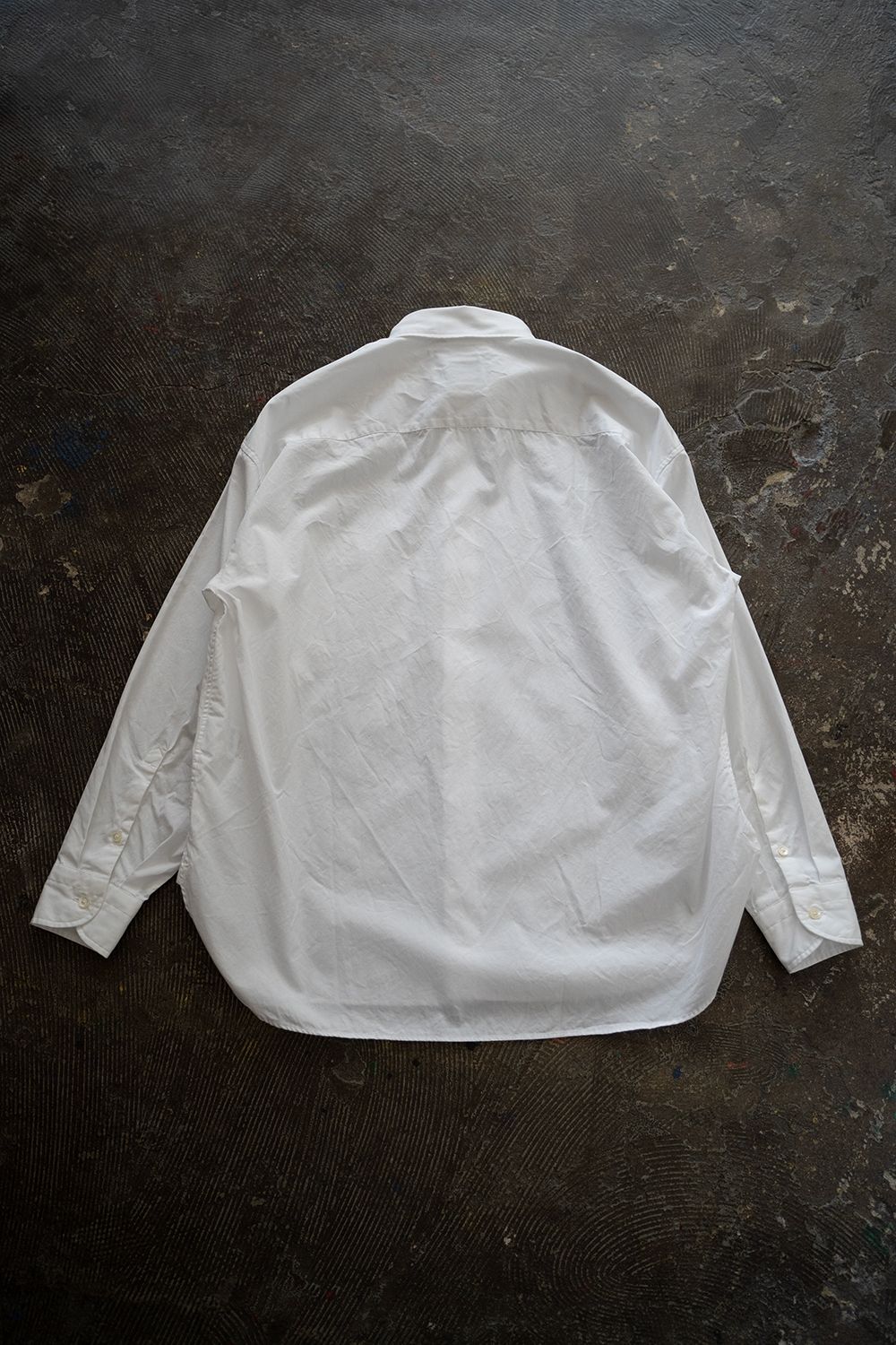 【24SS】Fine Cotton Tab Collar Shirt/ ファインコットンタブカラーシャツ(WHITE)