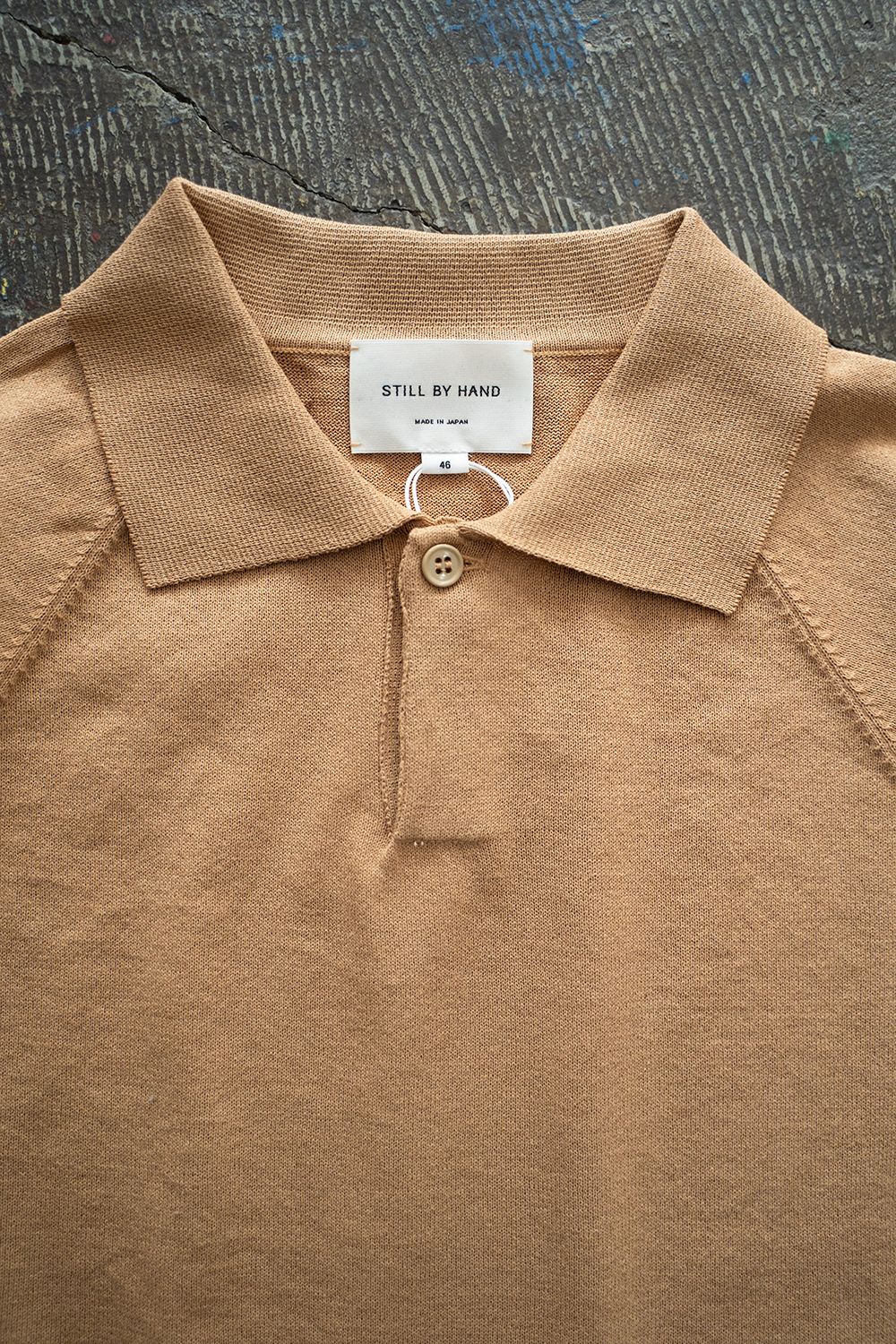 【ラスト1点】【25SS】和紙混12Gニットポロ(PALE ORANGE)