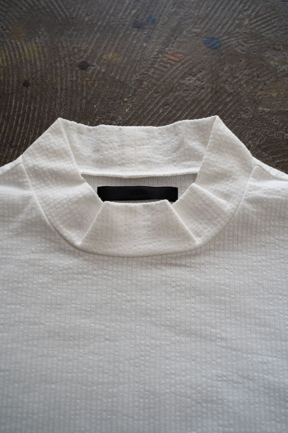 【ラスト1点】【21SS】Shadow Stripe Mock Neck/シャドウストライプモックネックカットソー( WHITE)
