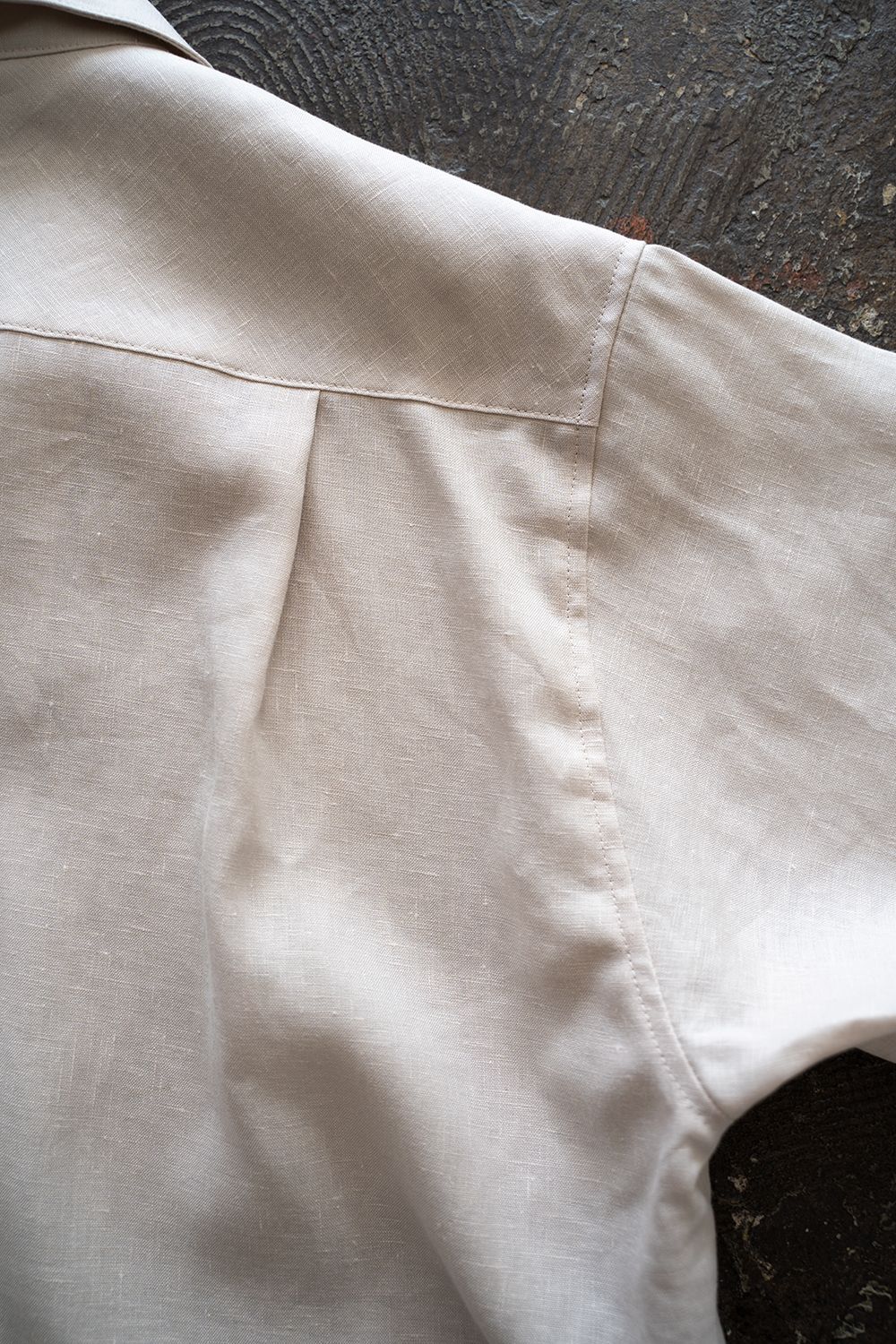 【ラスト1点】【22SS】French Linen Open Collar Shirt/フレンチリネンオープンカラーシャツ(ECRU)