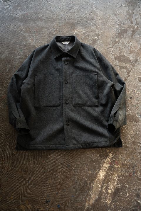 【26AW】ウールシャギーシャツブルゾン(CHARCOAL)