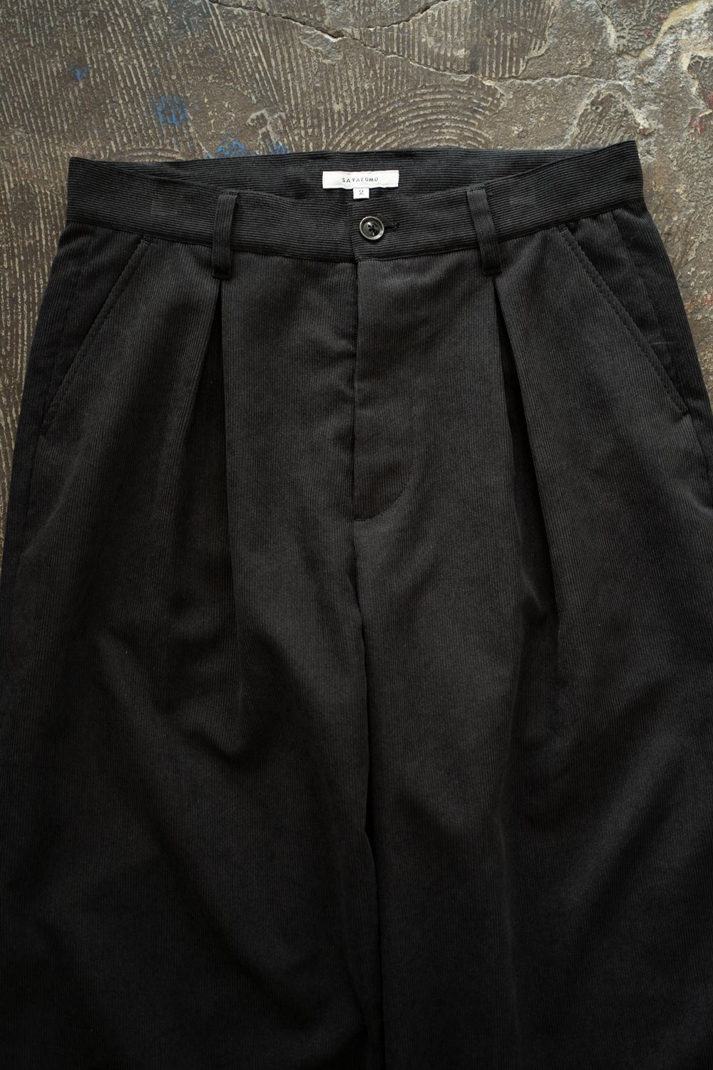 【ラスト1点】【26AW】2-Tack Corduroy Baggy Trousers/2タックコーデュロイバギートラウザーズ(BLACK)