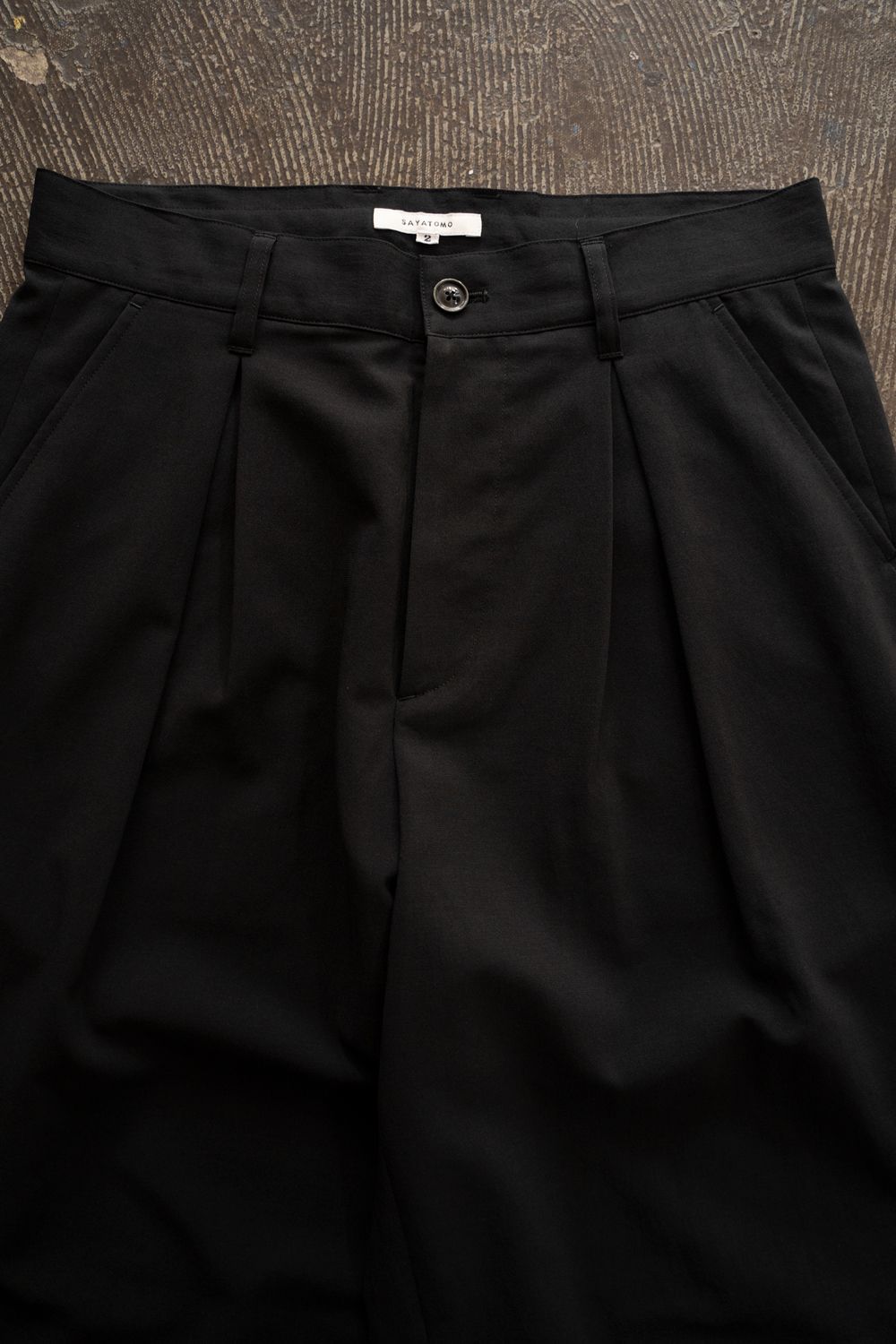 【26SS】2-Tack Wide Slacks/2タックワイドスラックス(BLACK)