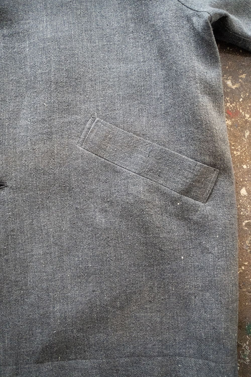 【ラスト1点】【23SS】リネン×シルクステンカラーハーフコート(SLATE GRAY)