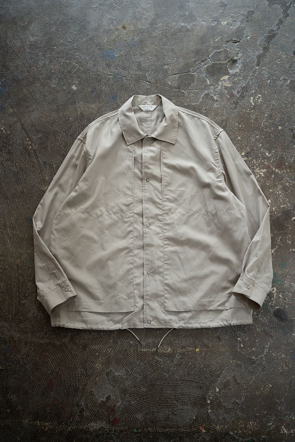 STILL BY HAND - 【ラスト1点】【23SS】キュプラ×綿コーチシャツ(TAUPE