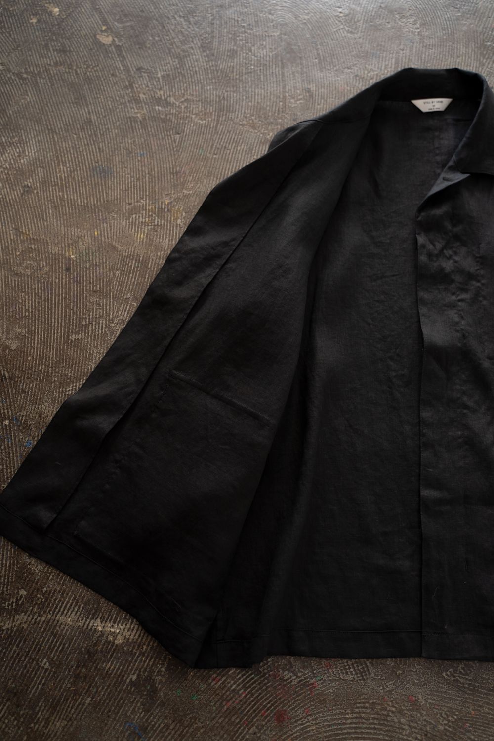 【ラスト1点】【26SS】リネンミニマルカバーオールジャケット(BLACK)
