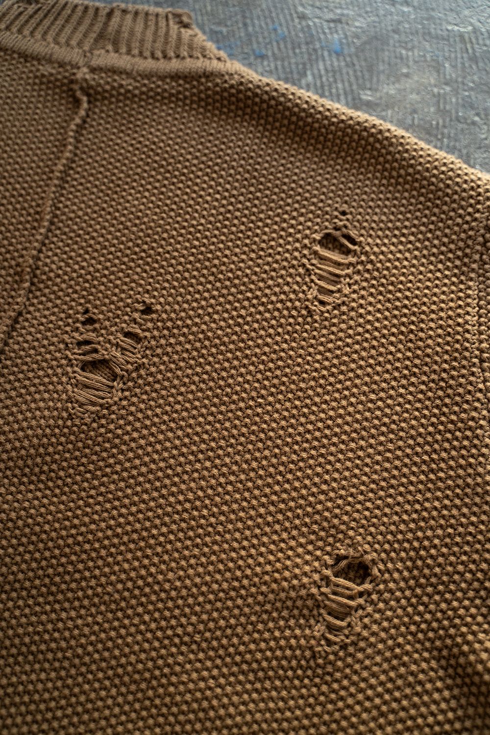 【ラスト1点】【24SS】Damage Knit Cardigan/ダメージニットカーディガン(OLIVE)