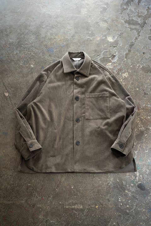 【ラスト1点】【25AW】綿×レーヨンコーデュロイシャツジャケット(KHAKI BROWN)