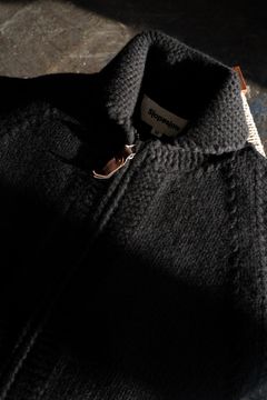 【ラスト1点】yak/lambs multi ply HAND KNITTING cowichan sweater(BLACK)