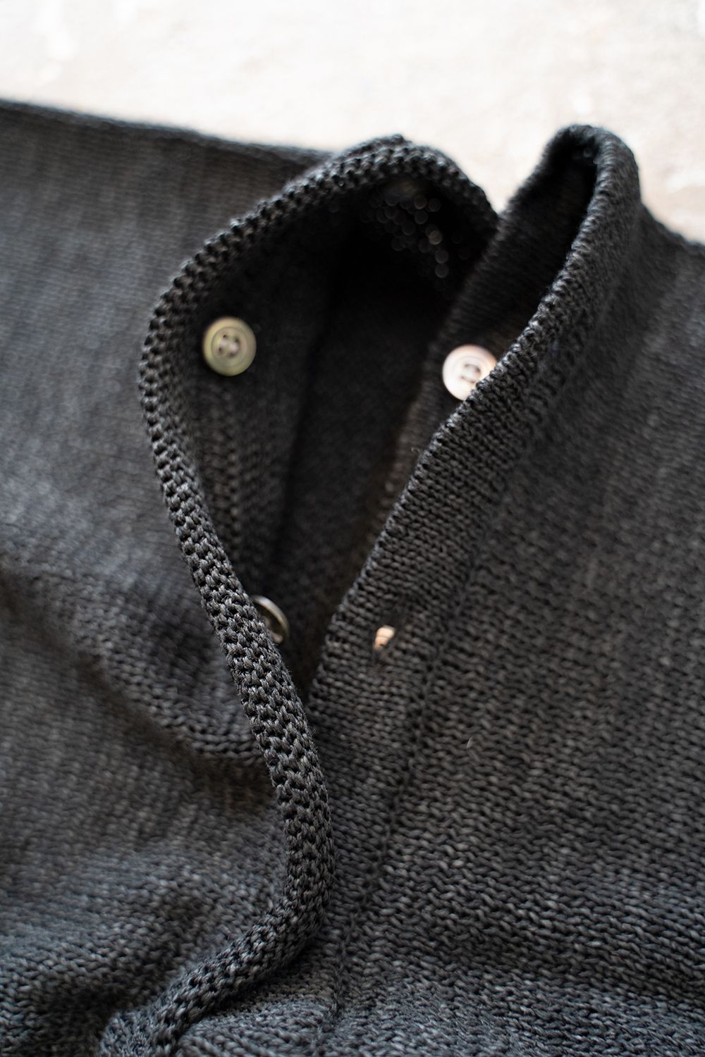 【ラスト1点】2Way Roll Neck Knit Pullover/和紙混2WAYロールネックニット(BLACK)