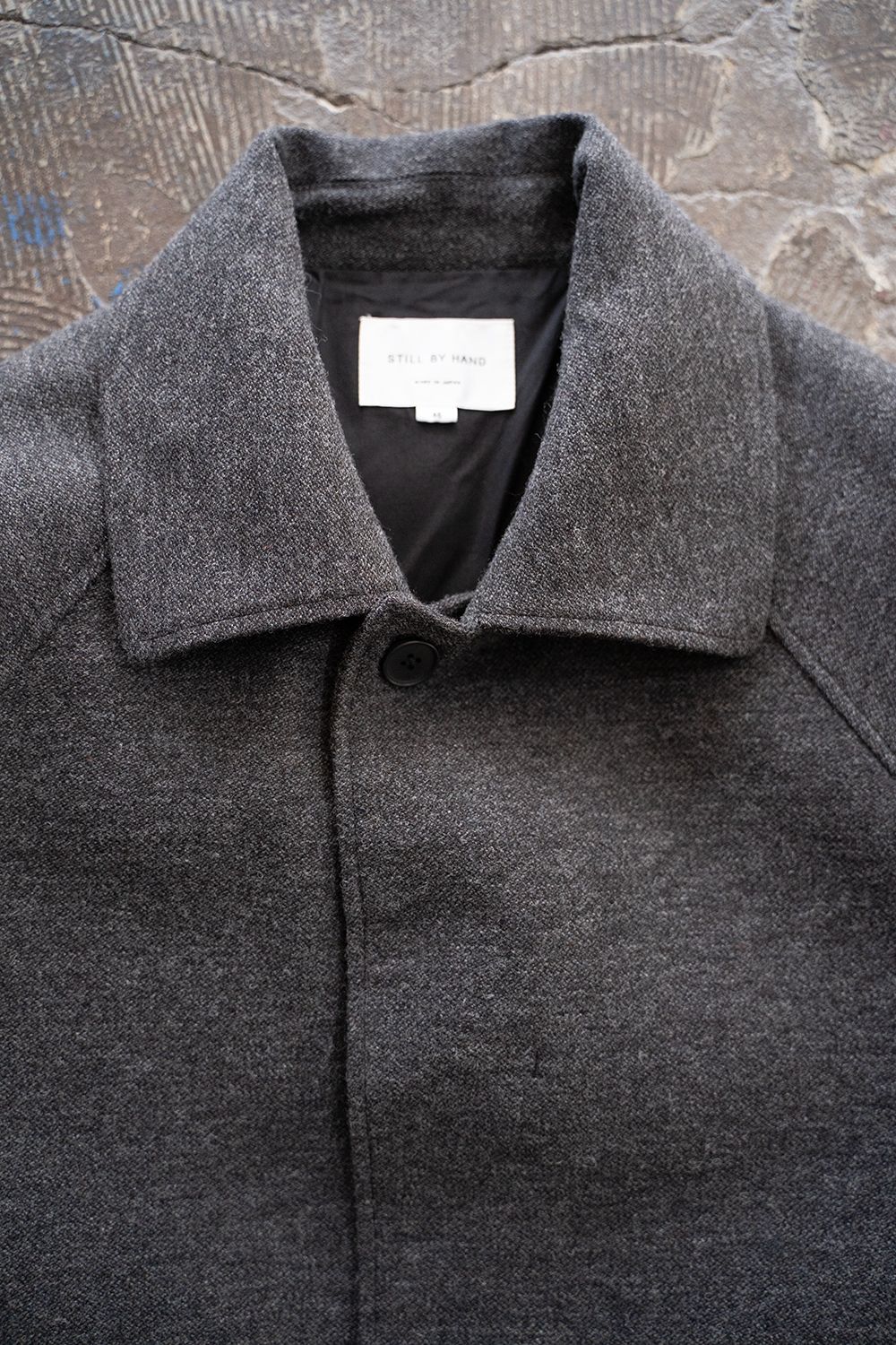 【25AW】ウール×ナイロンステンカラーコート(BROWN CHARCOAL)
