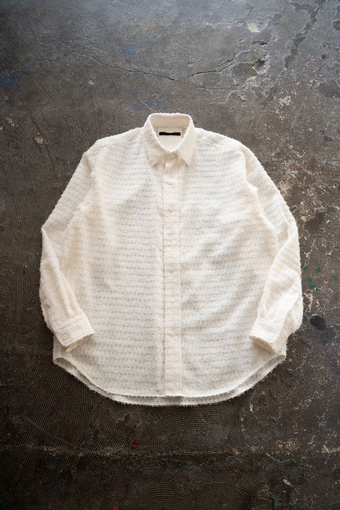 【ラスト1点】【25AW】Fuzzy Sheer L/S Shirt/ファジーシアーロングスリーブシャツ(WHITE)