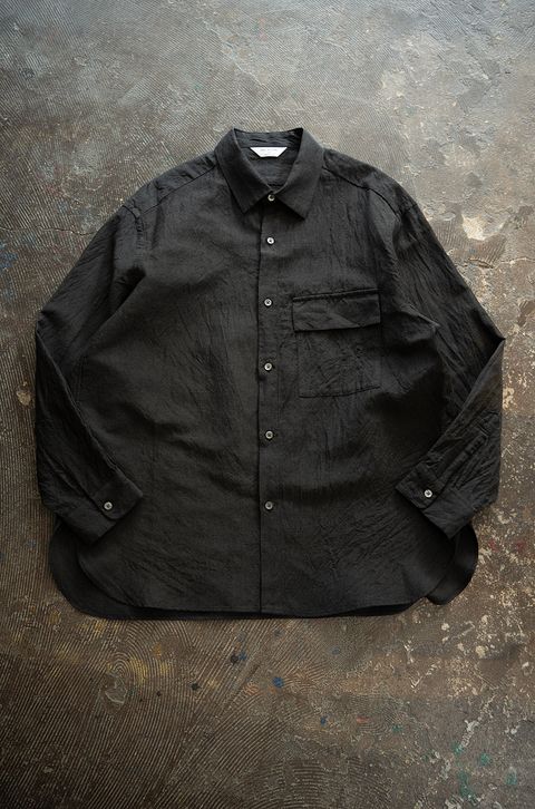 【25AW】ウール×リネンオーバーサイズシャツ(CHARCOAL)
