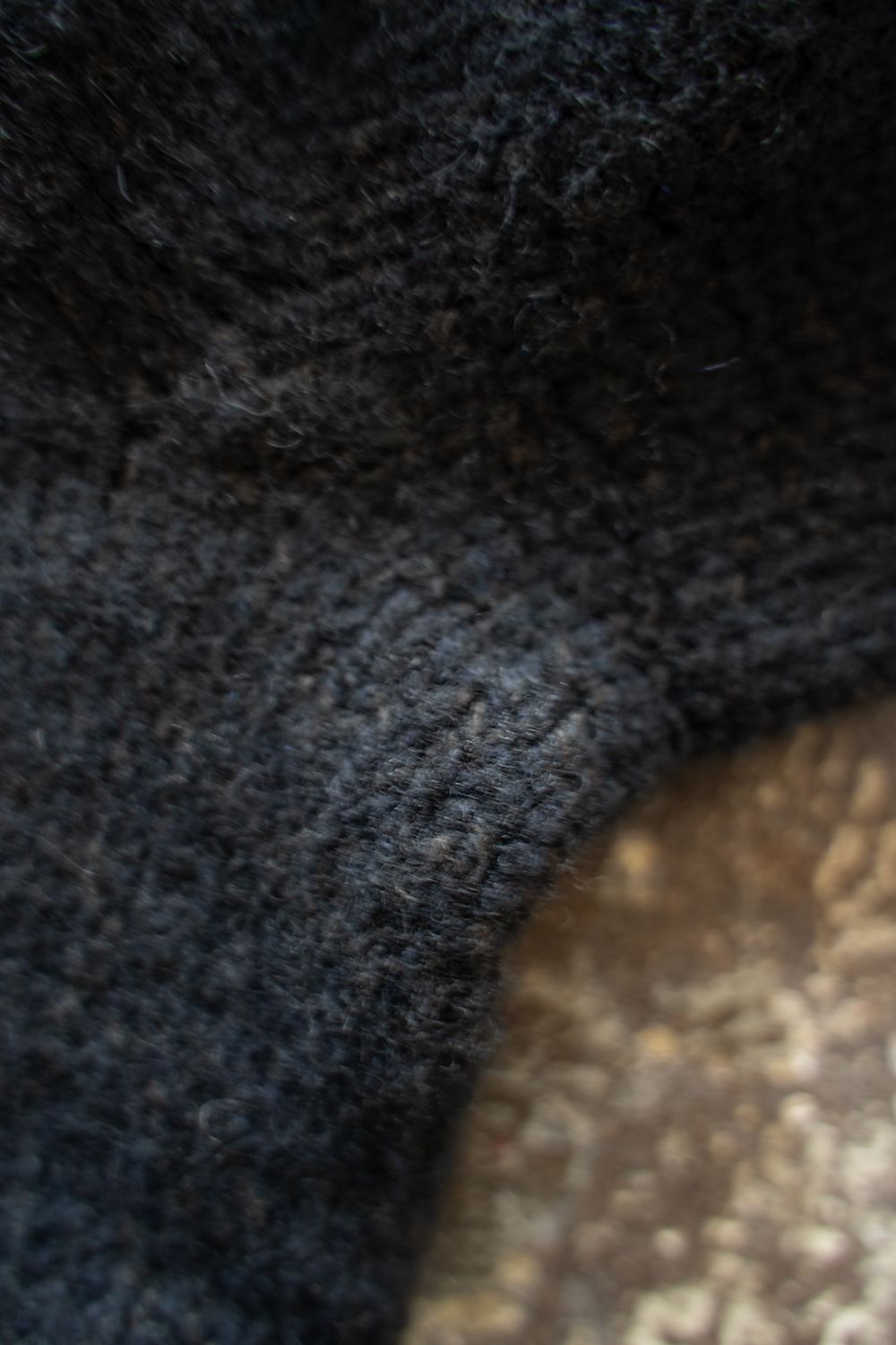 yak/lambs multi ply HAND KNITTING yoke top turtle neck sweater(DARK NAVY)